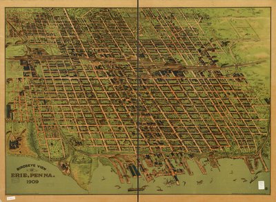Fågelperspektiv över Erie, Pa. 1909 av Charles; Lederle Lederle