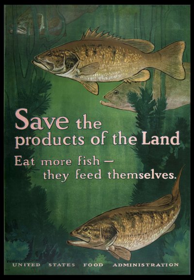 Rädda landets produkter, ät mer fisk, 1914-18 av Charles Livingston Bull