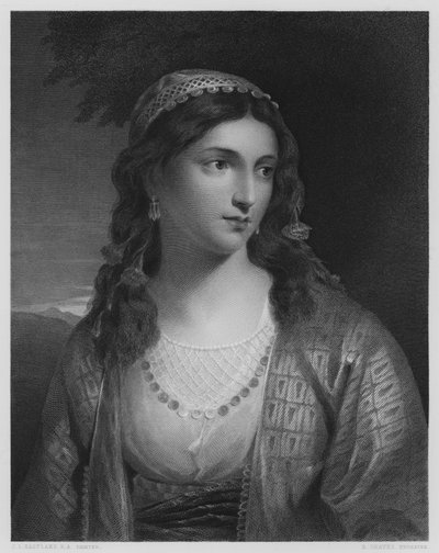 A Greek Girl, från bilden i Vernon Gallery (gravyr) av Charles Lock (after) Eastlake