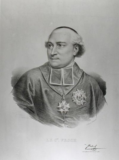 Porträtt av kardinal Joseph Fesch (1763-1839) graverad av Francois Seraphin Delpech (1778-1825) (gravyr) (s/v foto) av Charles Louis (after) Bazin