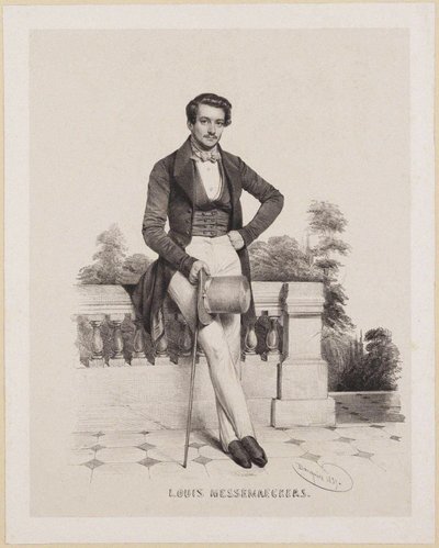 Porträtt av kompositören Louis Messemaeckers 1809-1889, 1837. av Charles Louis Baugniet