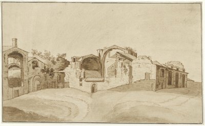 Utsikt över Diocletianus bad i Rom av Charles Louis Clerisseau