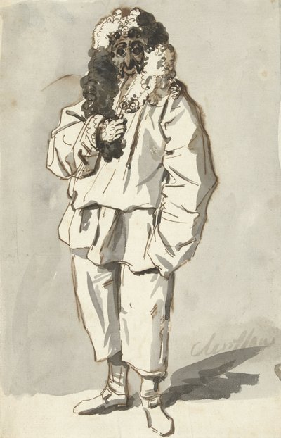 Roman Polichinelle i fastlagdräkt av Charles Louis Clerisseau