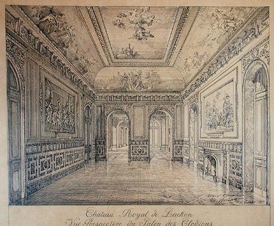 Salon des Clodions vid kungliga palatset i Laeken av Charles Louis Girault