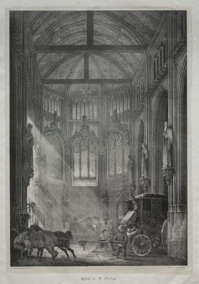 St Nicholas kyrka, Rouen av Charles Louis Lesaint