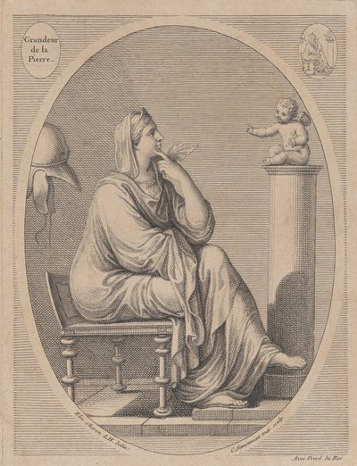 Grandeur de la pierre, efter Eliz. Cheron, 1665-1728. av Charles Louis Simonneau