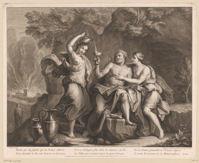 Lot och hans döttrar av Charles Louis Simonneau