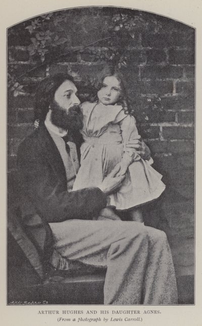 Arthur Hughes och hans dotter Agnes (s/v foto) av Charles Lutwidge Dodgson