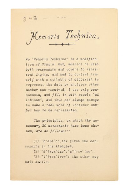 Memoria Technica, Oxford av Charles Lutwidge Dodgson