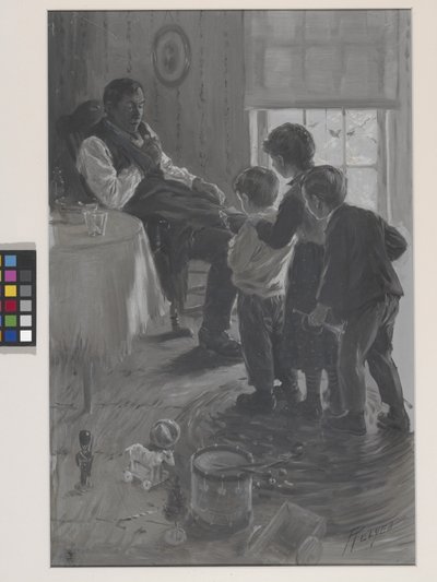 Frontispice för James Whitcomb Rileys "A Defective Santa Clause" av Charles M. Relyea