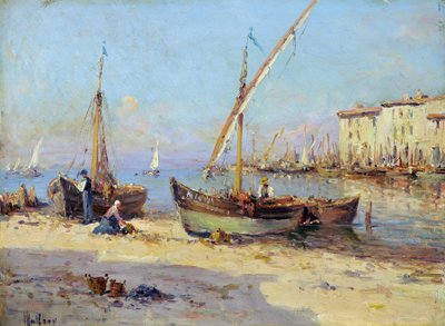 Vy över Martigues. Målning av Charles Malfroy (1862-1918). Olja på trä. Mått: 29,5x40 cm. Obligatoriskt omnämnande: Collection fondation regards de Provence, Marseille av Charles Malfroy