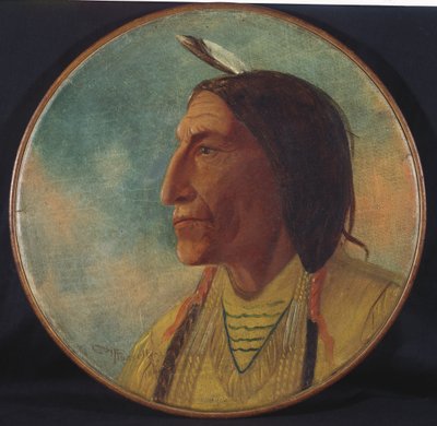 Porträtt av Chief Wolf Robe, 1892 av Charles Marion Russell