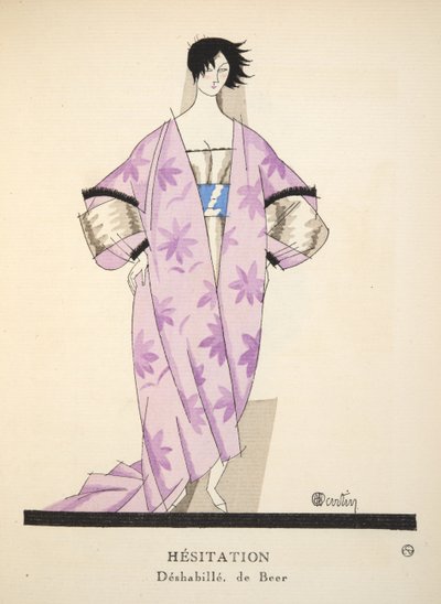 Tveka från Gazette de Bon Ton, pub. 1920 (stenciltryck) av Charles Martin