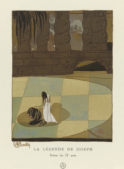 Legenden om Joseph, scen från akt II, pub. 1914 (stenciltryck) av Charles Martin