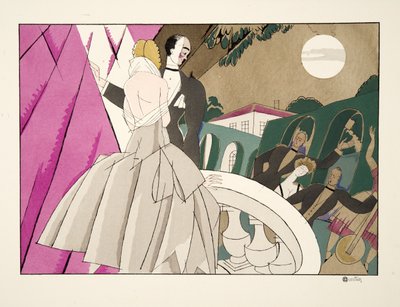 La Mariee, från Sports & Entertainment, pub. 1914 (stenciltryck) av Charles Martin
