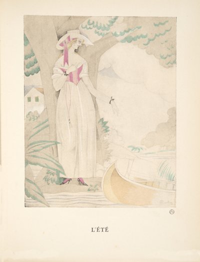 Lété, från en samling modeplattor, 1922 (pochoirtryck) av Charles Martin