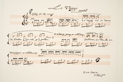 Partitur för Le Tango, från Sports & Entertainment, pub. 1914 (stenciltryck) av Charles Martin