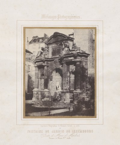Fontän i Jardin du Luxembourg (Marie de Medicis grotta) av Charles Marville