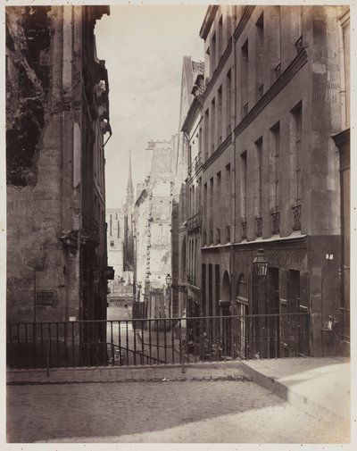 Rue Jean-de-Beauvais. Vy från Rue des Écoles mot Boulevard Saint-Germain, under arbete av Charles Marville