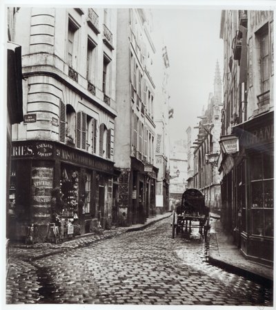 Rue Saint-Severin, från Rue de la Harpe, Paris, 1858-78 av Charles Marville