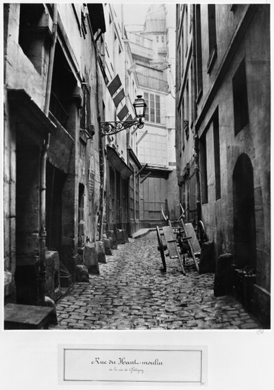 Rue du Haut Moulin, från rue de Glatigny, Paris, 1858-78 av Charles Marville