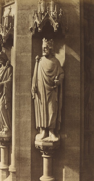 Staty av Clovis, kyrkan Sainte-Clotilde, Paris av Charles Marville