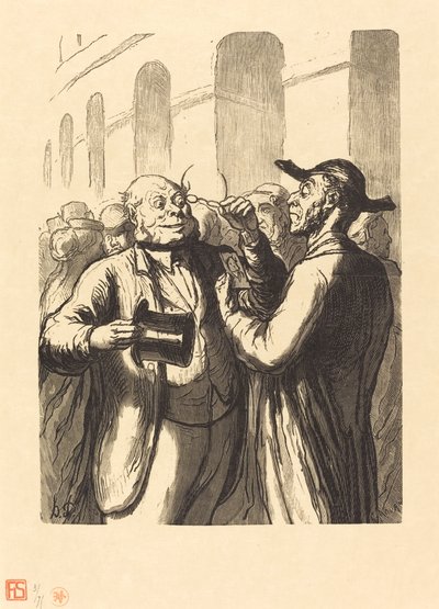 Universell utställning: Inspektionen av fotografier vid vändkorsarna av Charles Maurand after Honoré Daumier