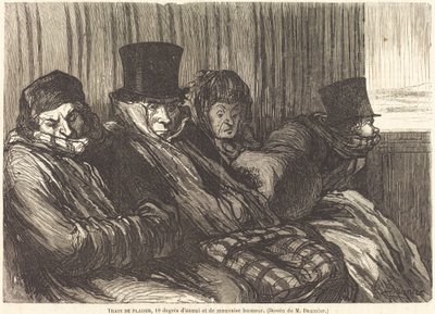 roligt tåg av Charles Maurand after Honoré Daumier