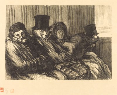 roligt tåg av Charles Maurand after Honoré Daumier