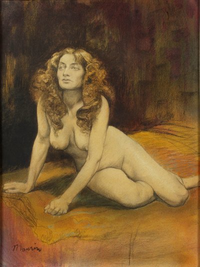 Liggande kvinna naken, c. 1895. av Charles Maurin
