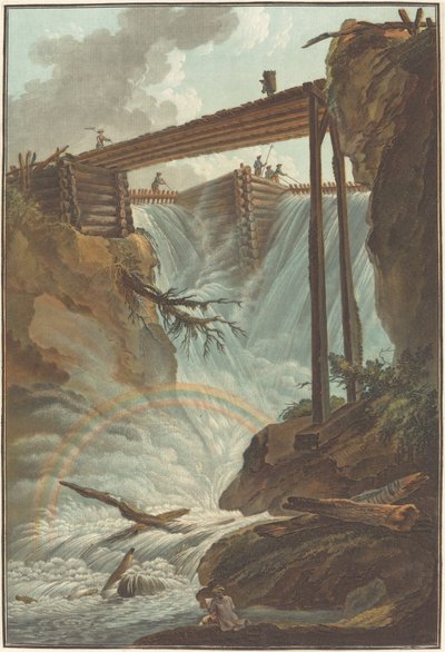 Fall of the Tritt i Muhlethal-dalen, 1776. av Charles Melchior Descourtis