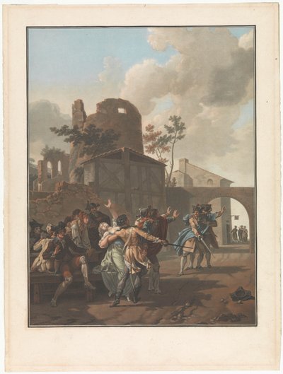 Fyra scener av byliv Argumentet La Rixe Fyra genrepresentationer av byliv (serietitel) av Charles Melchior Descourtis