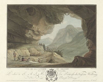 Utsikt över ett landskap från Drakens grotta Vue de la Caverne du Dragon i Canton d