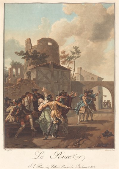 La Rixe Bråket, ca. 1792. av Charles Melchior Descourtis