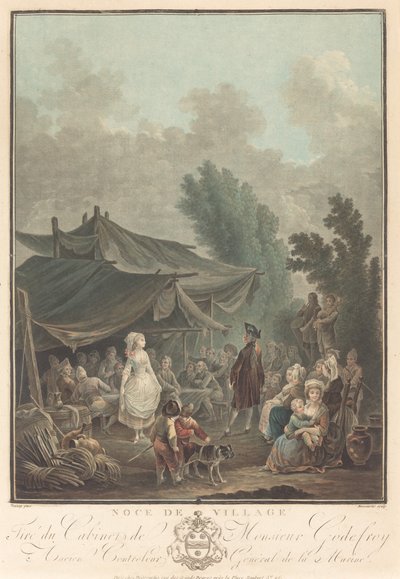 Noce de Village Village Bröllop, 1785. av Charles Melchior Descourtis