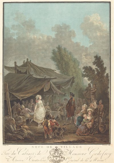 Noce de Village Village Bröllop, 1785. av Charles Melchior Descourtis