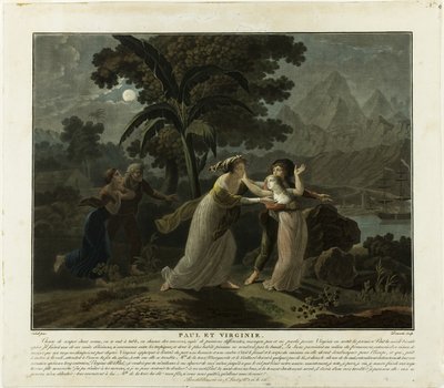 The Departure, plansch 4 från Paul et Virginie av Charles Melchior Descourtis