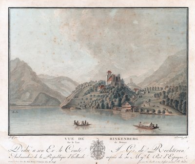 Utsikt från Rinkenberg över sjön Brenz av Charles Melchior Descourtis