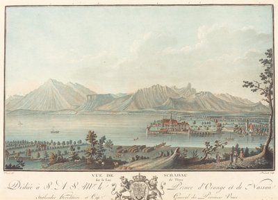Utsikt över Schadau. av Charles Melchior Descourtis
