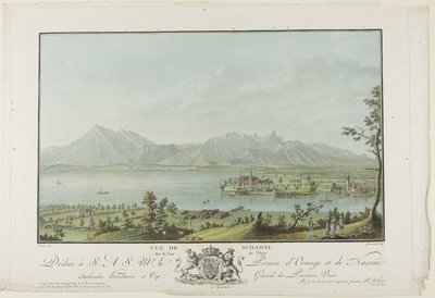 Utsikt från Schadau över Thunsjön av Charles Melchior Descourtis