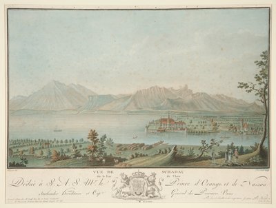 Utsikt från Schadau på sjön Thun (efter Clement) av Charles Melchior Descourtis