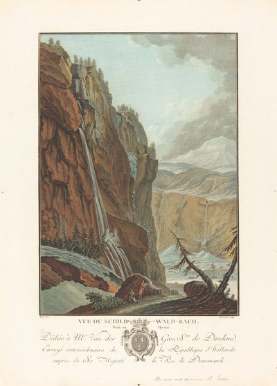 Vue du Schild-Wald-Bach-priset i Hyver, 1785. av Charles Melchior Descourtis