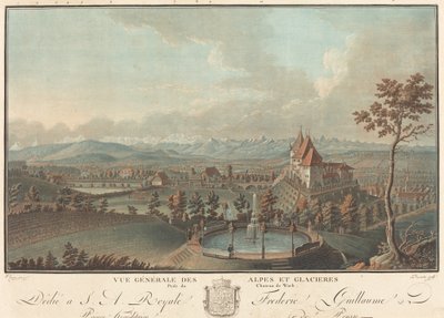 Översikt över Alperna och glaciärerna av Charles Melchior Descourtis