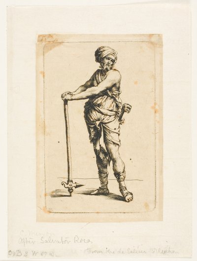 En Soldat Stående, Full Face av Charles Meryon