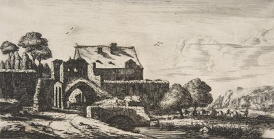 En vattenkvarn nära Saint-Denis, 1850. av Charles Meryon
