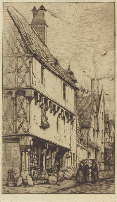 Gammalt hus i Bourges, kallat "La Maison du Musicien" (Ett gammalt hus i Bourges, ibland kallat "Musikerns hus") av Charles Meryon