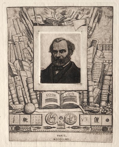 Armand Gueraud från Nantes, skrivare och bokstäver av Charles Meryon