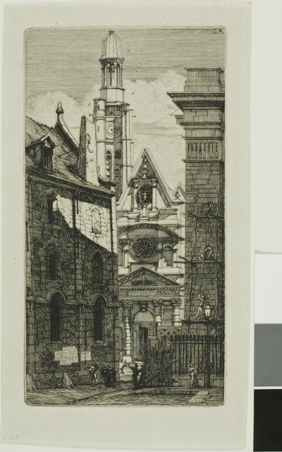 Kyrkan St Etienne du Mont, Paris av Charles Meryon