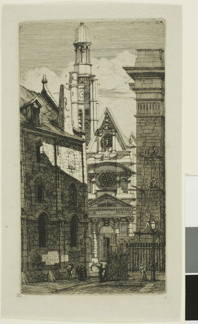 Kyrkan St Etienne du Mont, Paris av Charles Meryon