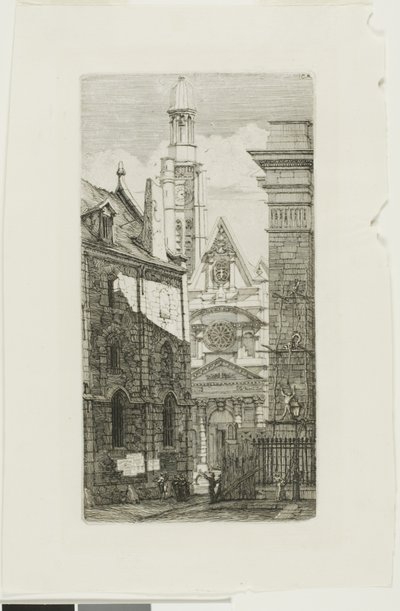 Kyrkan St Etienne du Mont, Paris av Charles Meryon